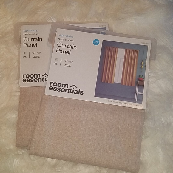 Room Essentials Tan Light Filtering Curtain Panels